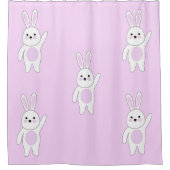 Bunny. Wit en roze Douchegordijn (Voorkant)