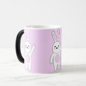 Bunny. Wit en roze. Magische Mok (Voorkant links)