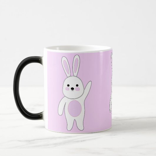 Bunny. Wit en roze. Magische Mok (Links)
