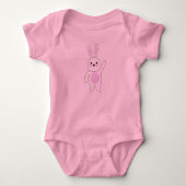 Bunny. Wit en roze Romper (Voorkant)