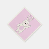 Bunny. Wit en roze Servet (Hoek)