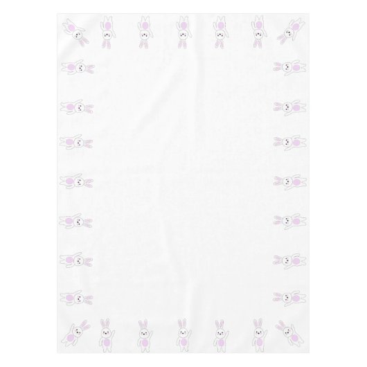 Bunny. Wit en roze Tafelkleed (Voorkant)