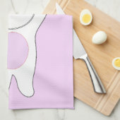 Bunny. Wit en roze. Theedoek (Quarter Fold)