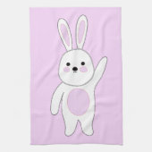 Bunny. Wit en roze. Theedoek (Verticaal)
