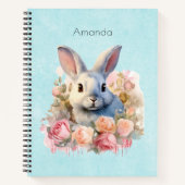 Bunny with a Garland of Roses Cute Notitieboek (Voorkant)