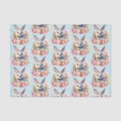 Bunny with a Garland of Roses Cute Pattern Tissuepapier (Voorkant)