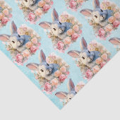 Bunny with a Garland of Roses Cute Pattern Tissuepapier (Detail)