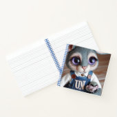 Bunny with a Toy Car in Denim Overalls Notitieboek (Binnen)