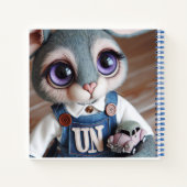 Bunny with a Toy Car in Denim Overalls Notitieboek (Achterkant)