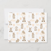 Bunny with Balloons Blue Baby Shower Bedankkaart (Achterkant)