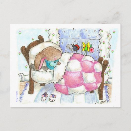bunny with bugs briefkaart (Voorkant)