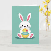 Bunny With Egg Celebration Card Kaart (Gele Bloem)