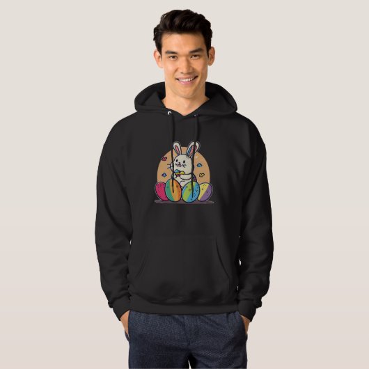 Bunny With Eggs Christian Easter  1 Hoodie (Voorkant volledig)