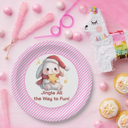 Bunny with Star Cookie Papieren Bordje (Feest)