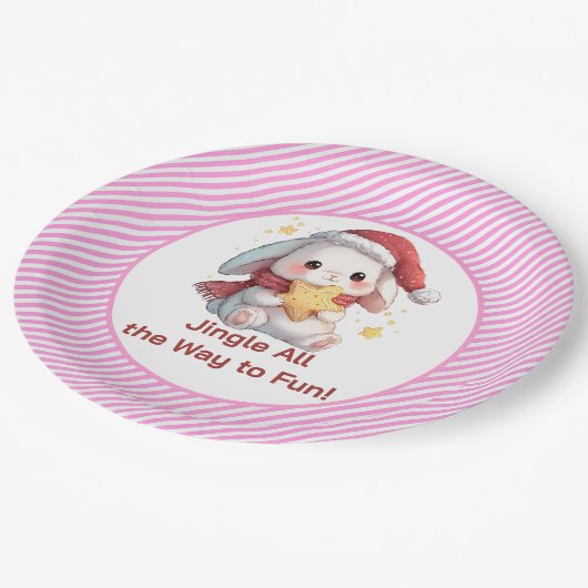 Bunny with Star Cookie Papieren Bordje (Gekanteld)