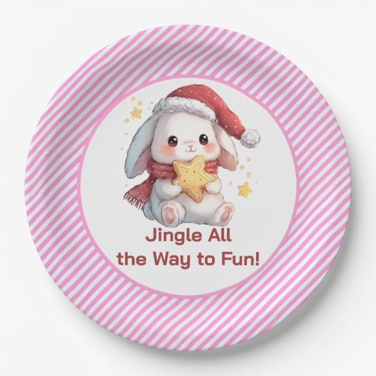 Bunny with Star Cookie Papieren Bordje (Voorkant)