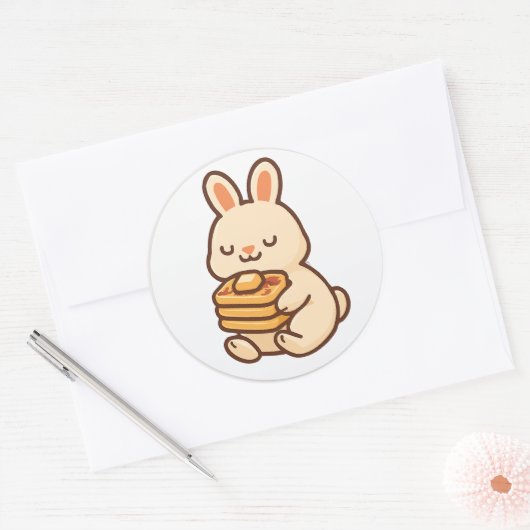 Bunny With Waffles – Cute Animal Sticker (Envelop)