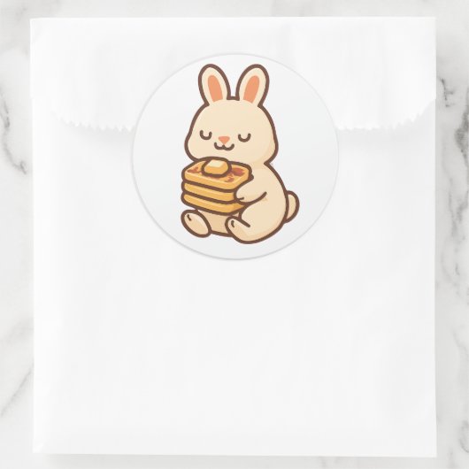 Bunny With Waffles – Cute Animal Sticker (Tas)