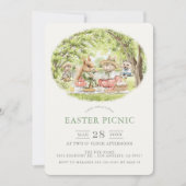 Bunny Woodland Animals Easter Picnic Kaart (Voorkant)