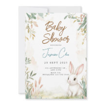 Bunny Woodland Baby shower Uitnodiging