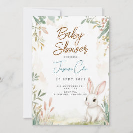 Bunny Woodland Baby shower Uitnodiging
