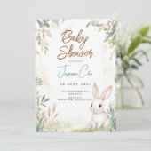 Bunny Woodland Baby shower Uitnodiging (Staand voorkant)