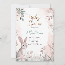 Bunny Woodland Baby shower Uitnodiging