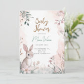 Bunny Woodland Baby shower Uitnodiging (Staand voorkant)