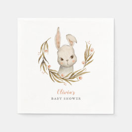 Bunny Woodland Thema Meisje Baby shower Servet