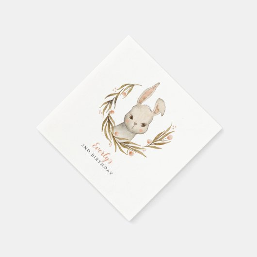 Bunny Woodland Thema Meisje Verjaardagsfeest Servet (Hoek)