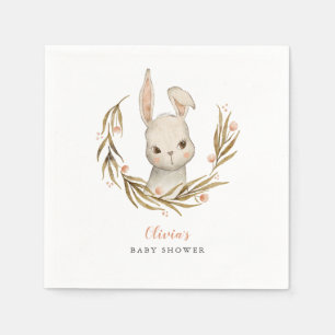 Bunny Woodland Theme Girl Baby shower Servet
