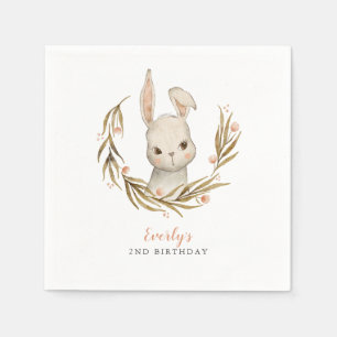 Bunny Woodland Theme Girl Birthday Party Servet