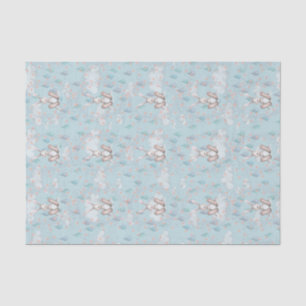 Bunny Wreath Clouds & Raindrops - Blauw Tissuepapier