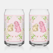 Bunny Wreath Pink Glass Blikvorm Glas (Voorkant)