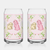 Bunny Wreath Pink Glass Blikvorm Glas (Achterkant)