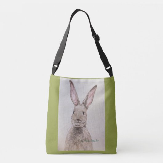 Bunny Wunny Original Artwork Cross Body Canvas tas (Achterkant)