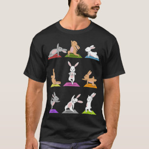 Bunny Yoga Funny Rabbit In Yoga Poses On Meditati T-shirt