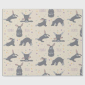 Bunny Yoga Pose oefent dierlijk verpakkingspapier  Cadeaupapier (Vlak)