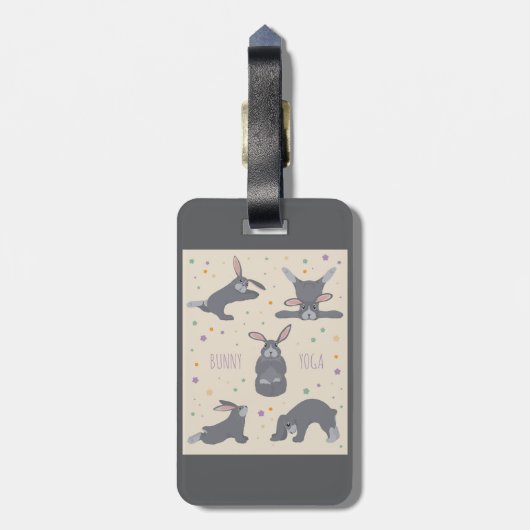 Bunny Yoga Poses Funny Rabbit Bagagelabel (Achterkant verticaal)