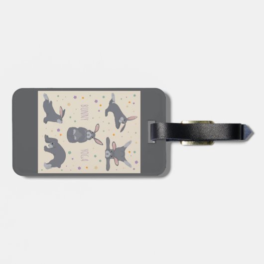 Bunny Yoga Poses Funny Rabbit Bagagelabel (Achterkant horizontaal)