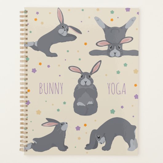 Bunny Yoga Poses Funny Rabbit Planner (Voorkant)