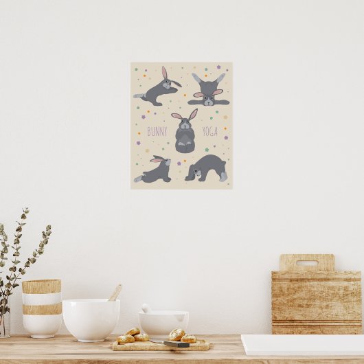 Bunny Yoga Poster (Keuken)