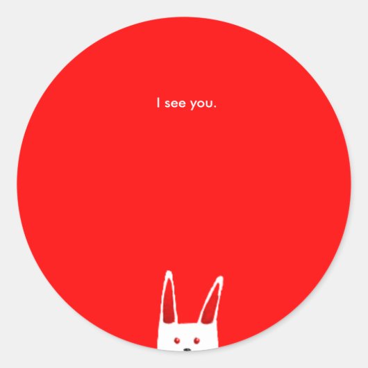 Bunny ziet je ronde sticker (Voorkant)