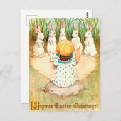  Bunny zingt met paasbegroeting Briefkaart (Voorkant / Achterkant)