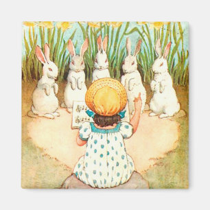 Bunny zingt met paasbegroeting Magneet