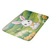 Bunny zittend in een veld Illustratie Badmat (Gekanteld)