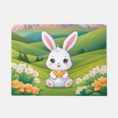 Bunny zittend in een veld Illustratie Deurmat (Voorkant)