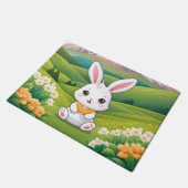 Bunny zittend in een veld Illustratie Deurmat (Schuin)