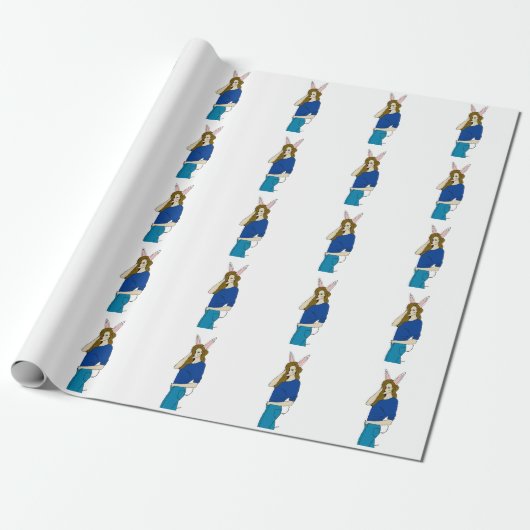 bunnygirl cadeaupapier (Uitgerold)