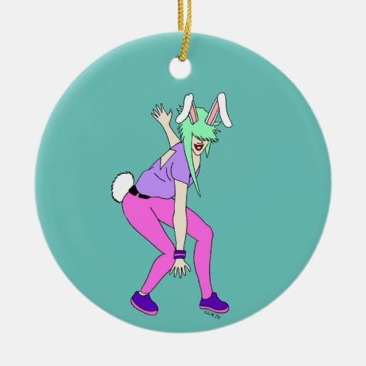 bunnygirl keramisch ornament (Voorkant)